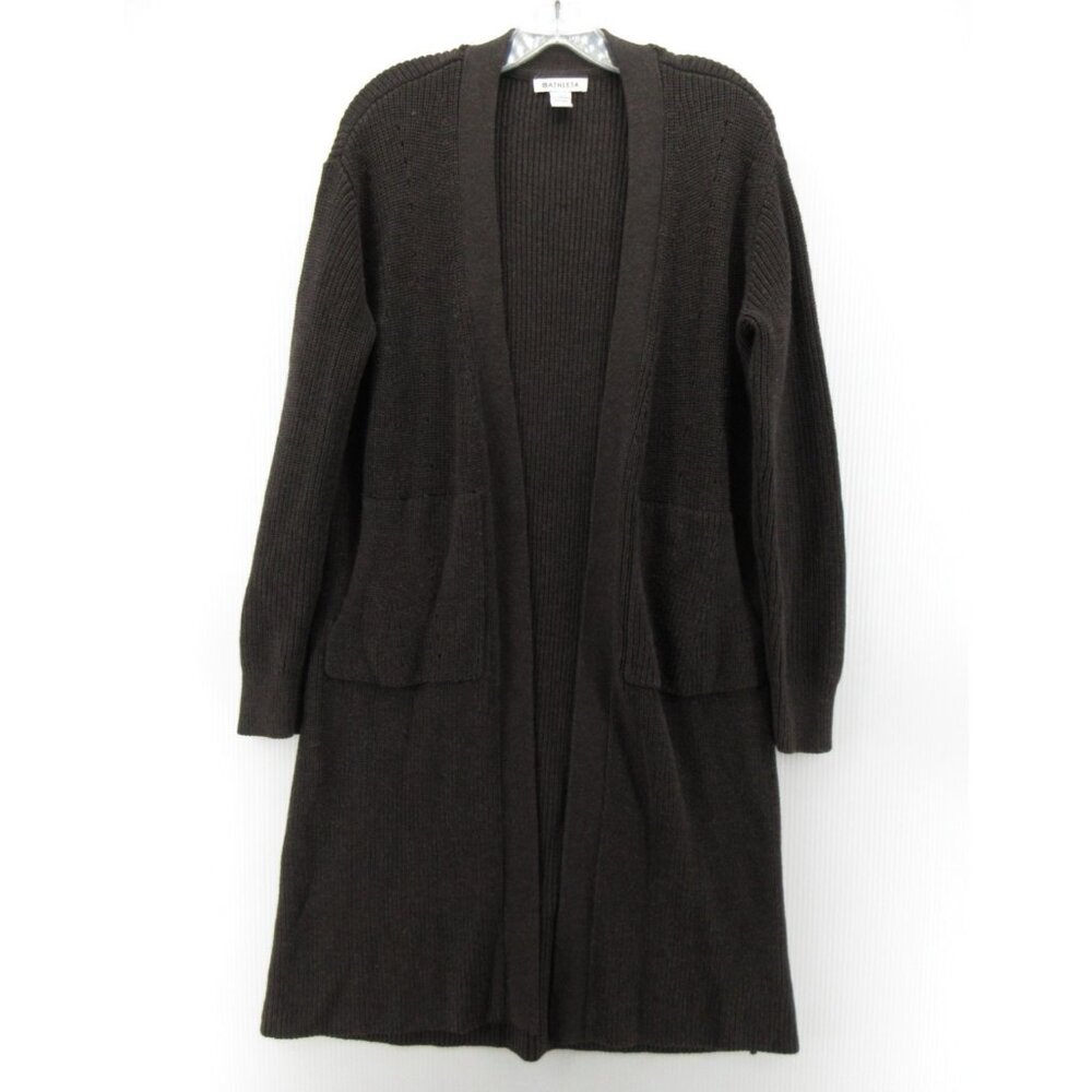 Athleta Sweater Medium Merino Extra Fine Wool Open Cardigan Tunic